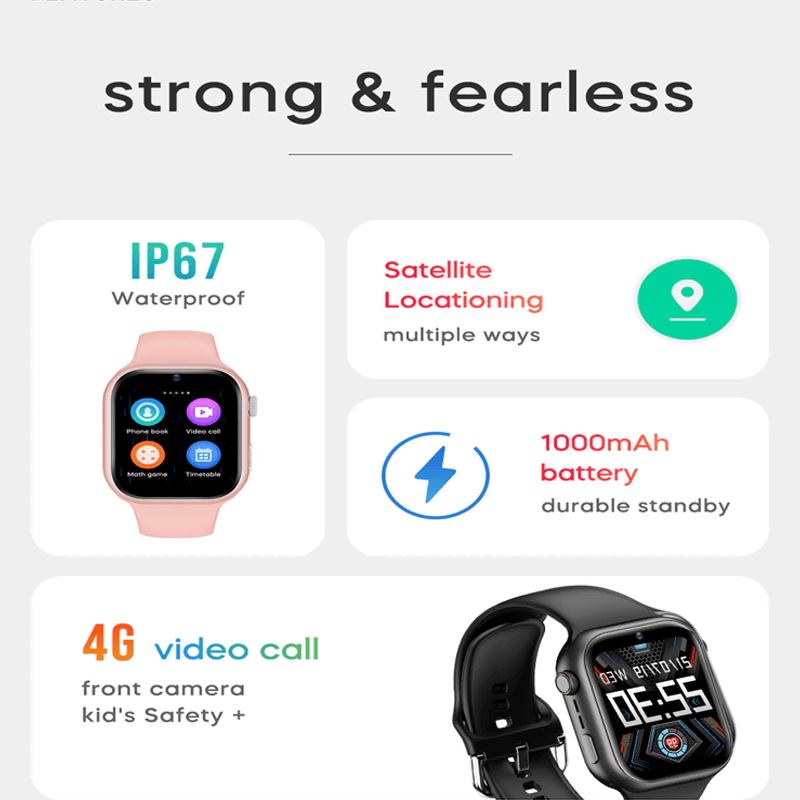 Smartwatch voor kinderen 1000mAh 4G