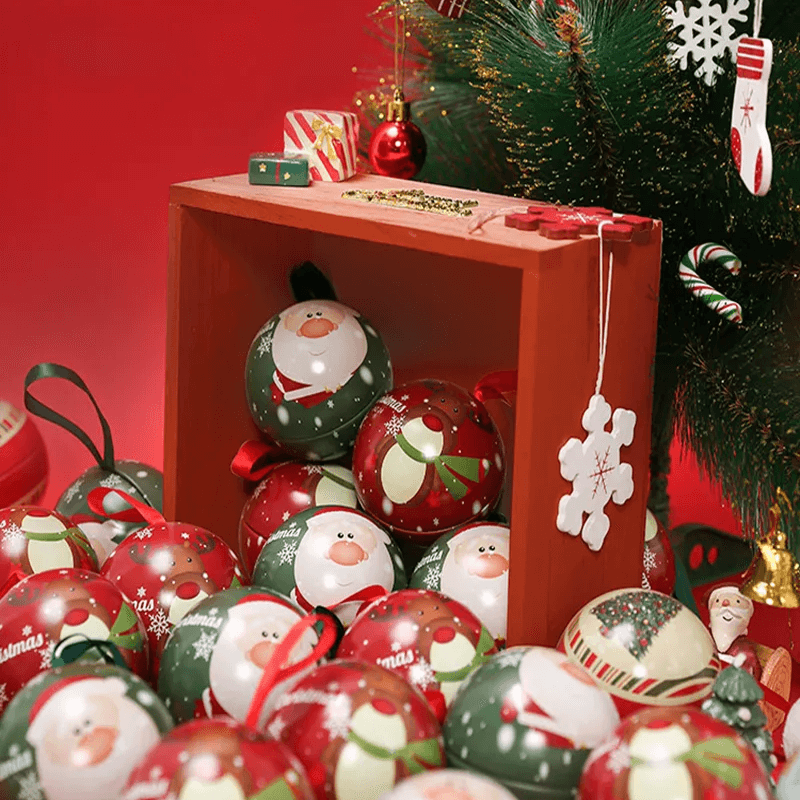 Kerstbal Snoepdoos Kerstdecoratie - Vullen met snoep & chocolade, Kerstman, Eland, Sneeuwpop