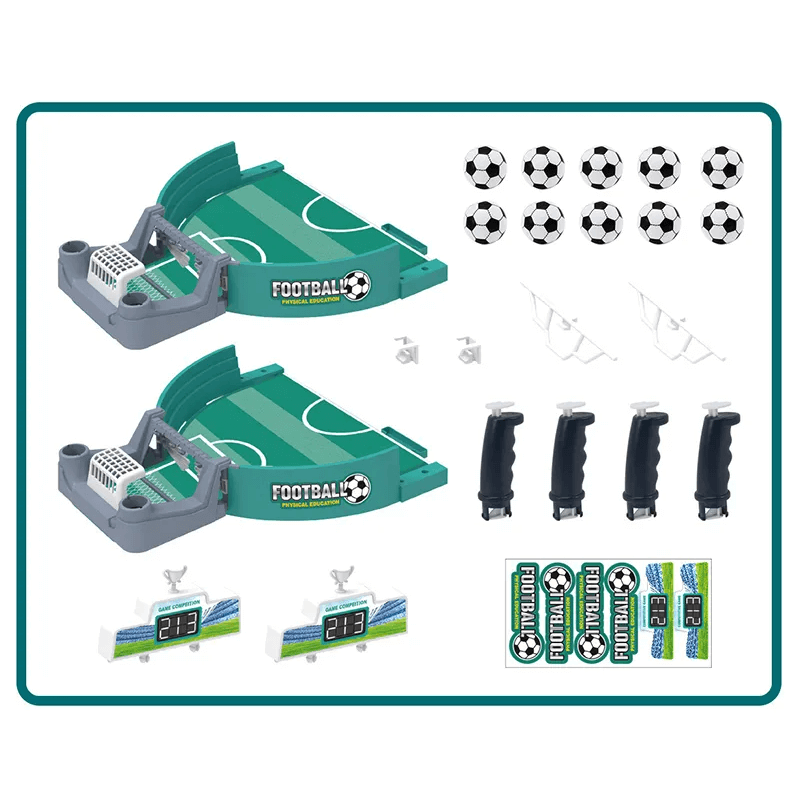 Tafelvoetbalspel voor kinderen & volwassenen - Minivoetbalspel in hout & ABS | Interactief 2-in-1 bordspel voor 2-4 spelers