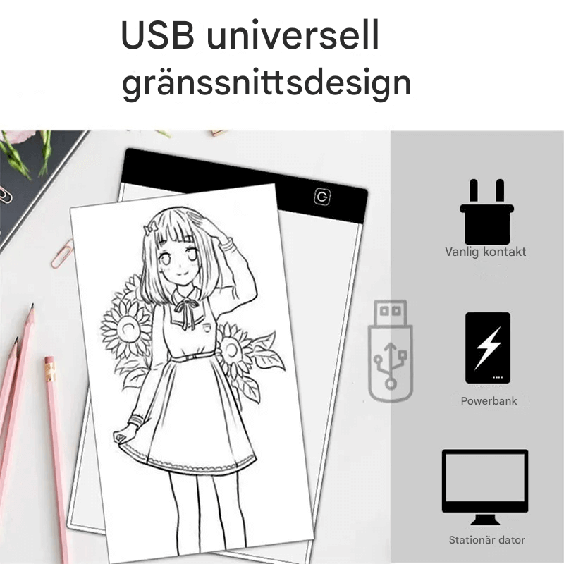 Schrijfbord met LED verlichting, Tekenbord, Kopieerbord