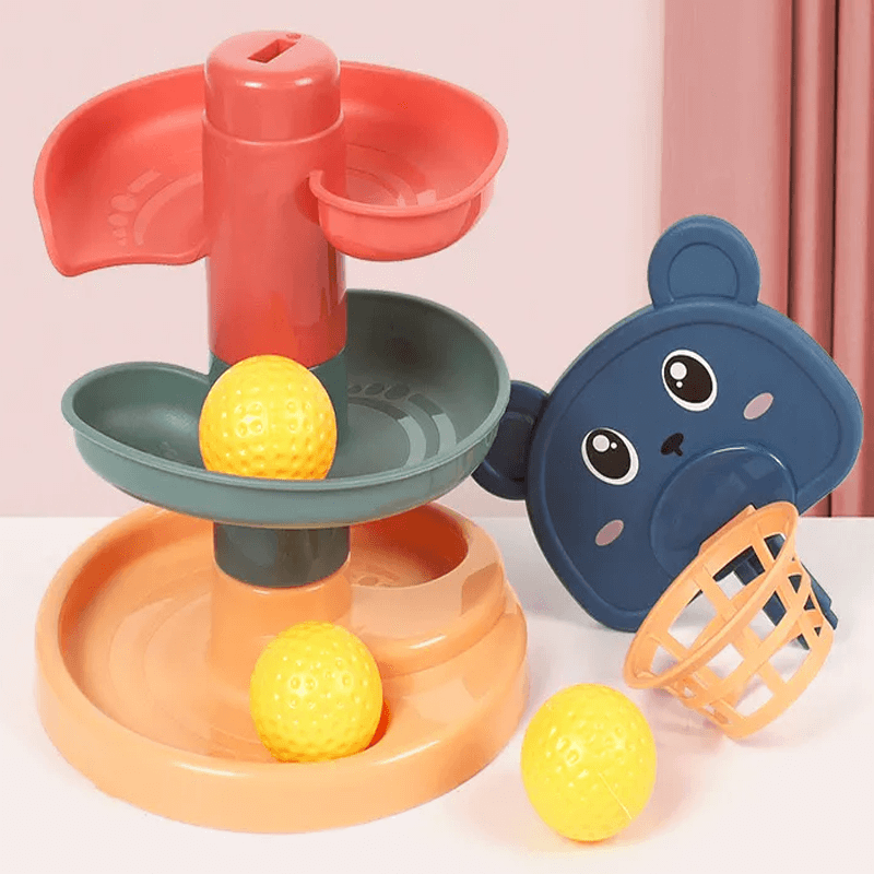 Montessori Ballenglijbaan voor kinderen - Educatief pakket met gekleurde ringen - Zintuiglijk spel en vroege ontwikkeling 3m+