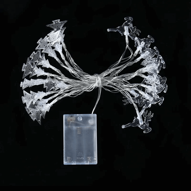 1,5-3m LED-stringverlichting met kerstthema, kerststringverlichting - sneeuwvlokken, rendieren, sterren, kerstboom