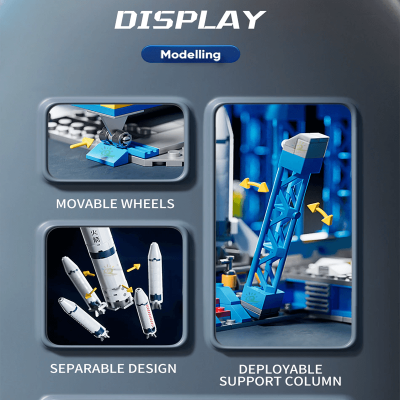 Raketbouwstenen - Creatief Bouwspeelgoed voor Kinderen, Ruimteraket Bouwsets en Doe-Het-Zelf Bouwstenen