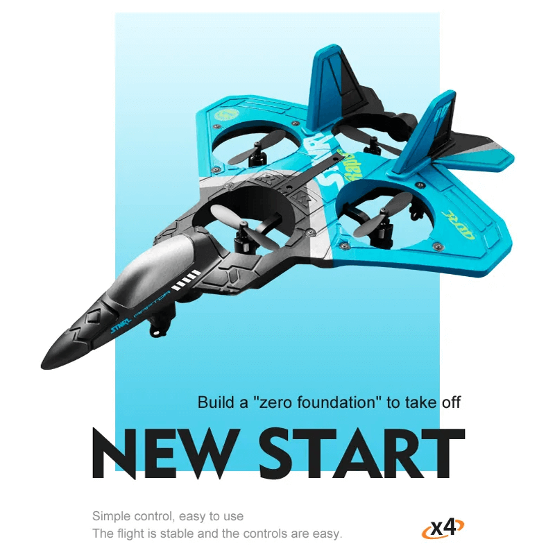 RC gevechtsvliegtuig in duurzaam EPP-schuim met LED-lampjes | vliegtuig met afstandsbediening 2,4GHz voor beginners & kinderen - modelvlucht met 360° Loop & lange vliegtijd