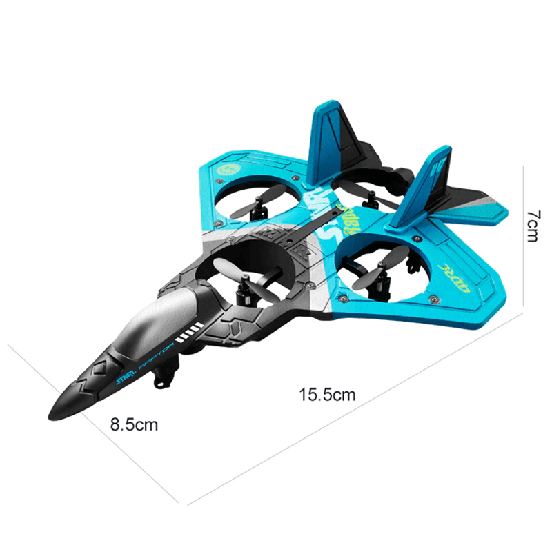 RC gevechtsvliegtuig in duurzaam EPP-schuim met LED-lampjes | vliegtuig met afstandsbediening 2,4GHz voor beginners & kinderen - modelvlucht met 360° Loop & lange vliegtijd