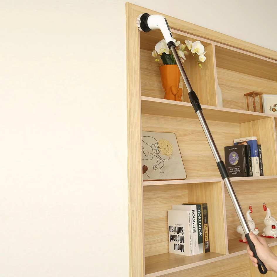 SpinClean - 9-in-1 elektrische reinigingsborstel met steel voor een milde reiniging