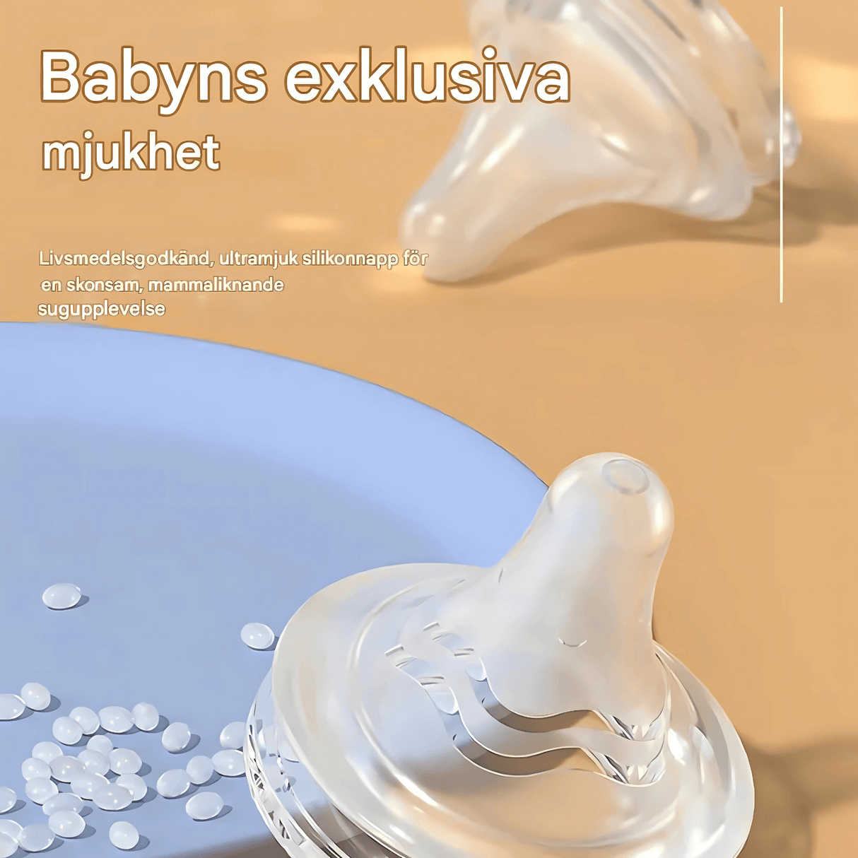 BabyFlow – Anti-Kolik Babyflaska i Glas med Mjukt Silikonnapp & Kontrollerad Flödesdesign