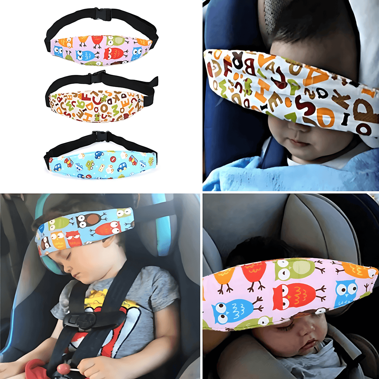 SafeNap – Barns Bilsele & Sovstöd med Huvudfixeringsband för Resa och Vila