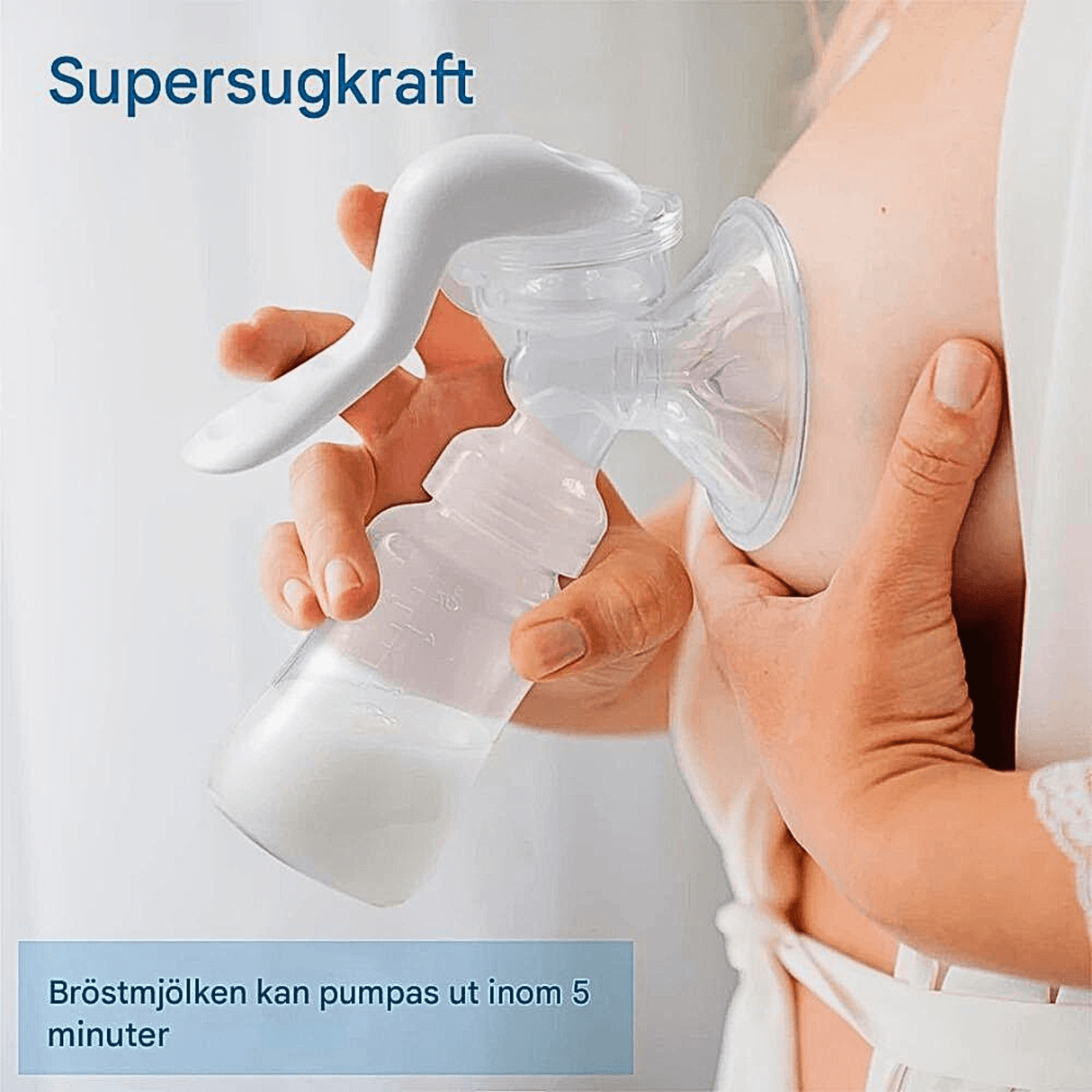 LactiMate – Manual Bröstpump i BPA-fri Silikon med Ergonomiskt Handtag & Tyst Drift