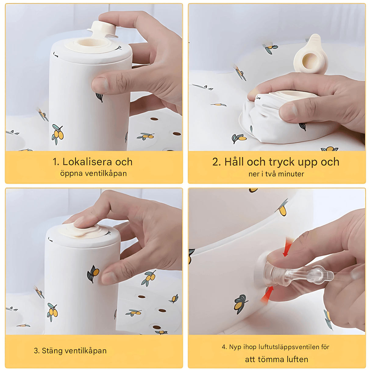 BabyNest – Uppblåsbar Babyfåtölj i PVC för Matning, Bad & Lek