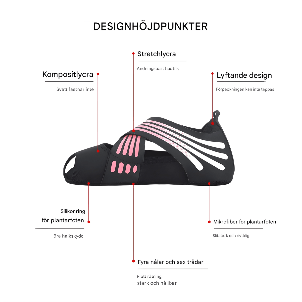 FlexStep – Halkfria Yogasockor med Andningsbar Lycra & Extra Stabilitet för Pilates, Dans och Fitness