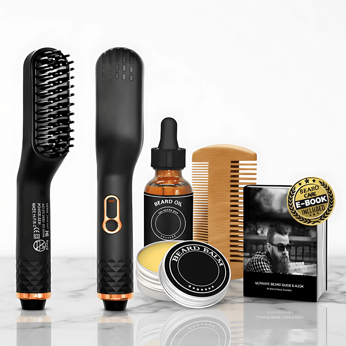 BeardPulse – Skäggstyler & Vårdkit med Olja, Balm, Kamm och E-Guide för Män