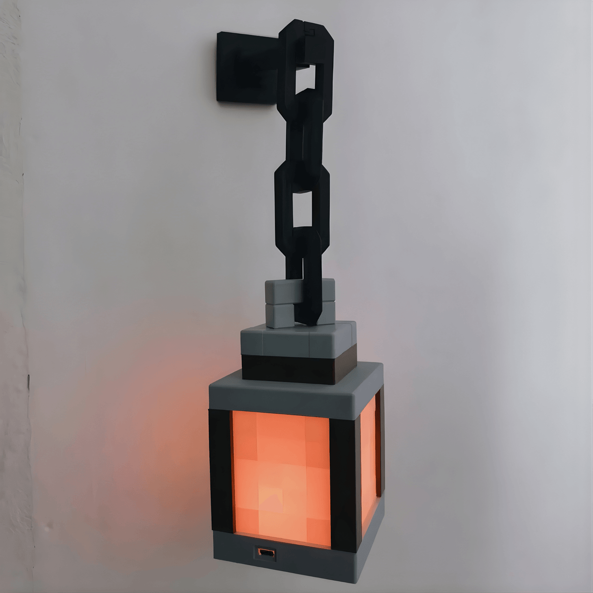 SoulLantern – Pixelinspirerad Vägglampa med 16 Färger, Fjärrkontroll & USB-laddning för Sovrum och Dekorativ Atmosfär