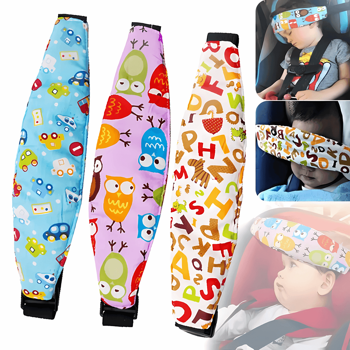 SafeNap – Barns Bilsele & Sovstöd med Huvudfixeringsband för Resa och Vila