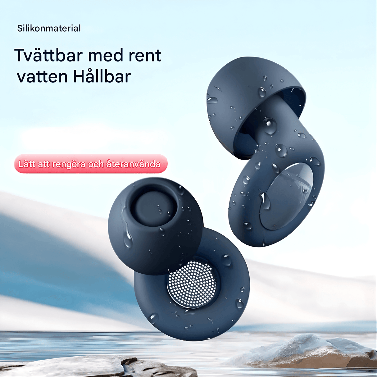 SilenEase – Mjuka Återanvändbara Silikonöronproppar för Sömn, Resor & Koncentration