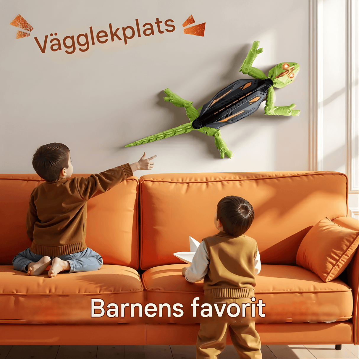 CrawlBot – Fjärrstyrd Väggklättrande Gecko & Kackerlacka Leksak med LED-ljus & Uppladdningsbart Batteri för Barn