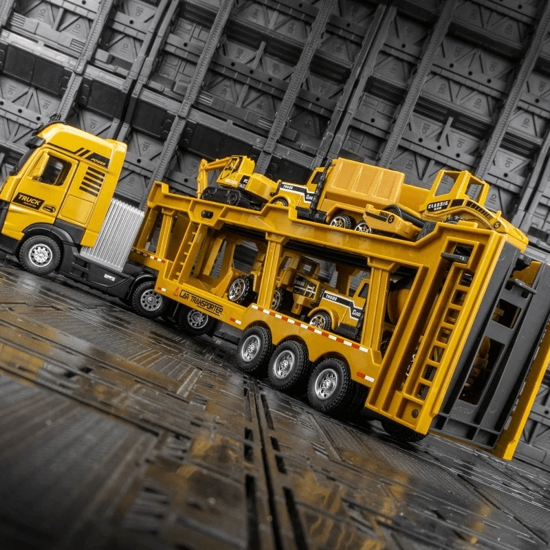 Simulatie dubbeldekker vrachtwagen met aanhanger