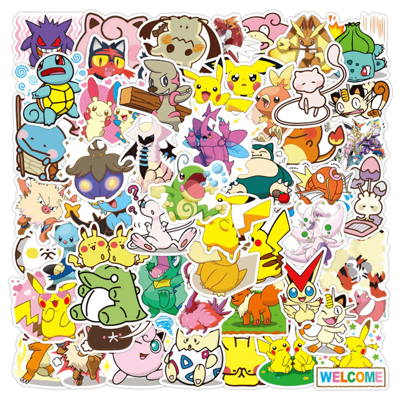 Set Poke Stickers - 50 unieke stickers voor verzamelaars en fans