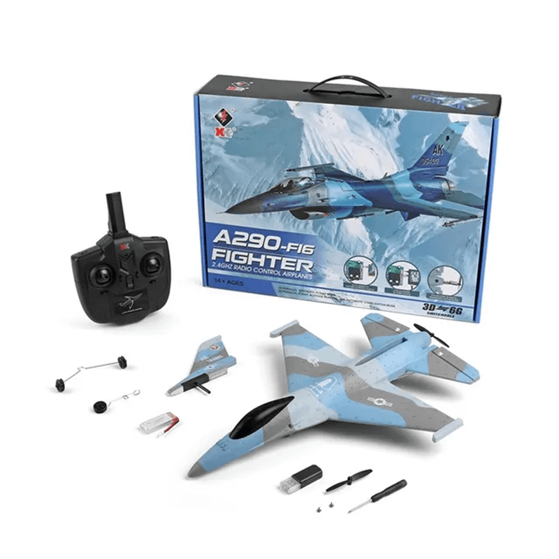 Op afstand bestuurbaar RC F16 schuimstraalvliegtuig - 2.4G, realistische propeller, zweeffunctie & groot bereik
