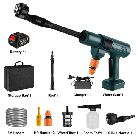 AquaJet Krachtige Accu Draadloze Hogedrukreiniger 3500W 28 Bar