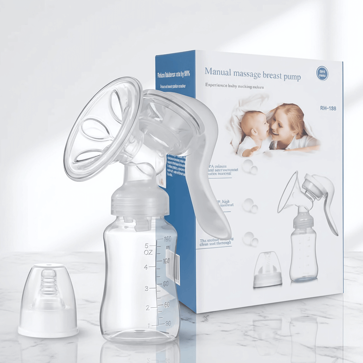 LactiMate – Manual Bröstpump i BPA-fri Silikon med Ergonomiskt Handtag & Tyst Drift