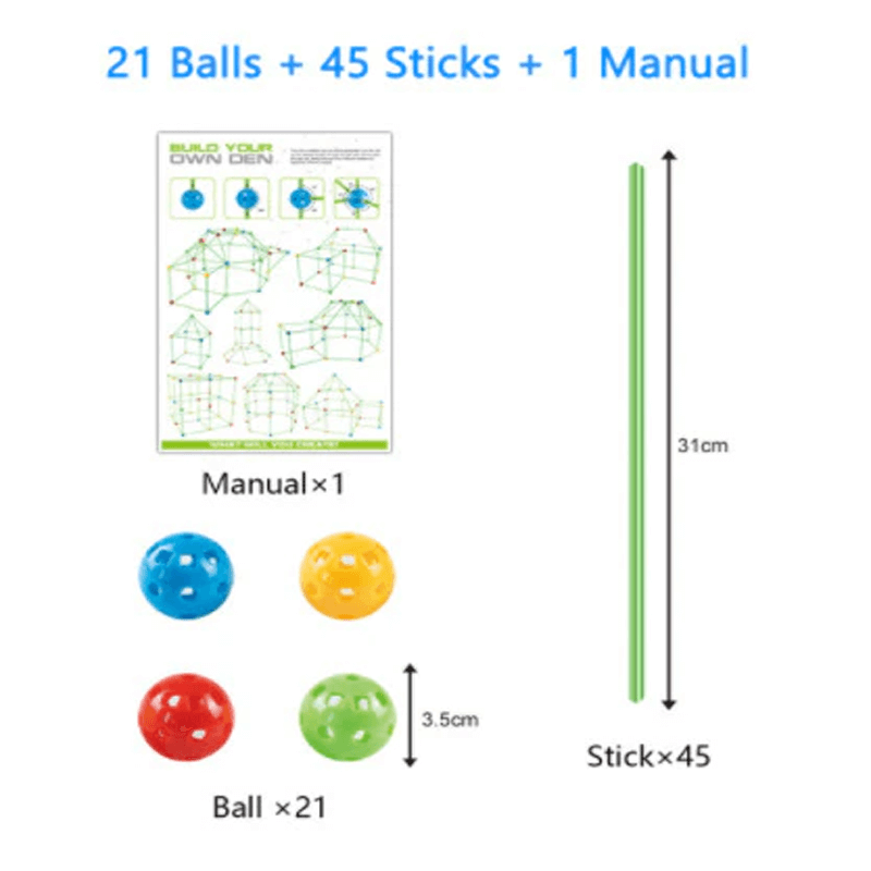 3D Speelhuis | Kit met Sticks DIY Doe Het Zelf Leren voor Kinderen