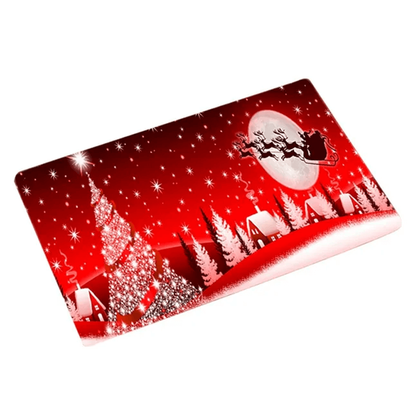 60x40 cm Welcoming Flanellen Kerstdeken - Vrolijk Kerstfeest, Kerstman, Ster, Rendier