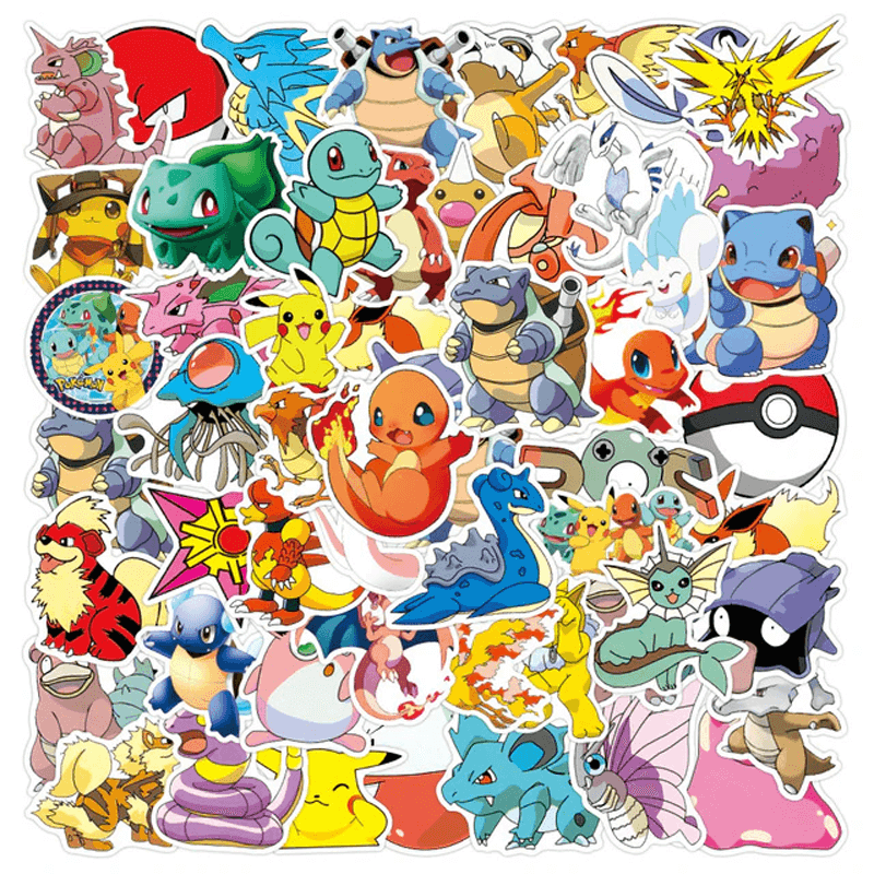 Set Poke Stickers - 50 unieke stickers voor verzamelaars en fans