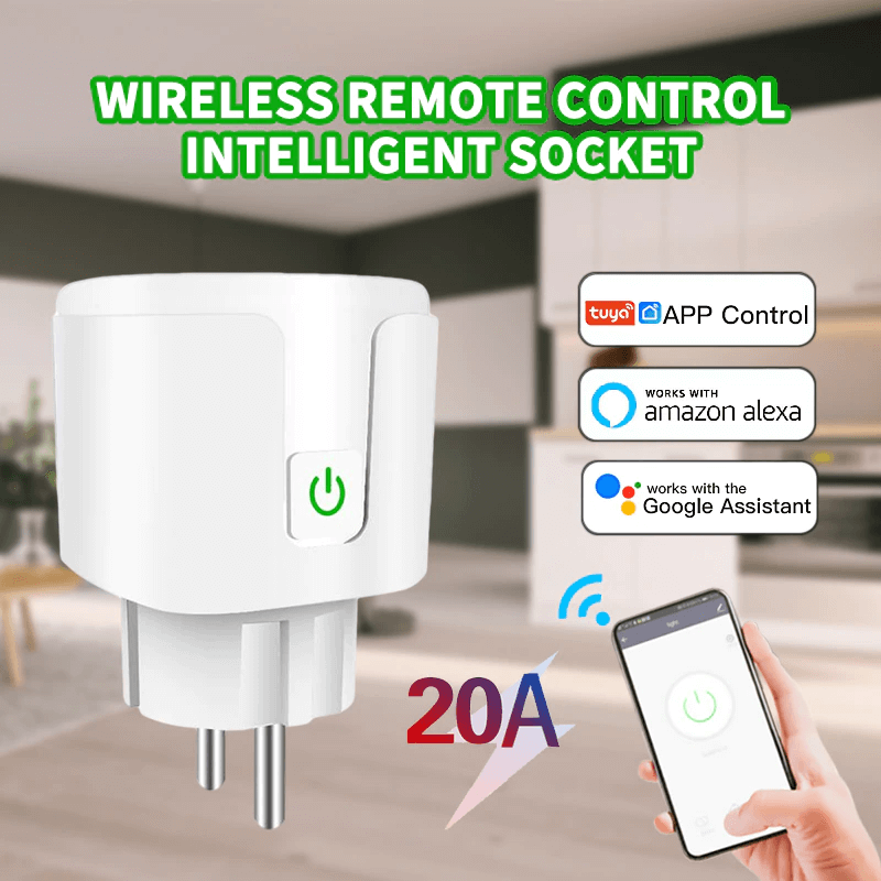 Slimme wifi-contactdoos 16A/20A - Spraakgestuurde contactdoosadapter
