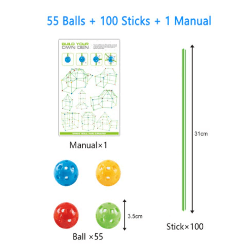 3D Speelhuis | Kit met Sticks DIY Doe Het Zelf Leren voor Kinderen