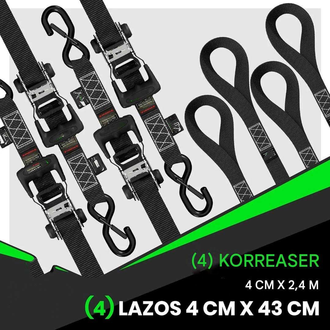 TightHold – Retractable Spännbandskit 4-pack | Självinrullande Spännband för Enkel och Stabil Lastsäkring