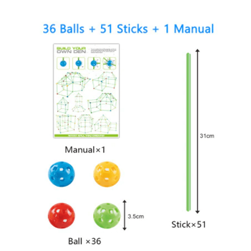3D Speelhuis | Kit met Sticks DIY Doe Het Zelf Leren voor Kinderen