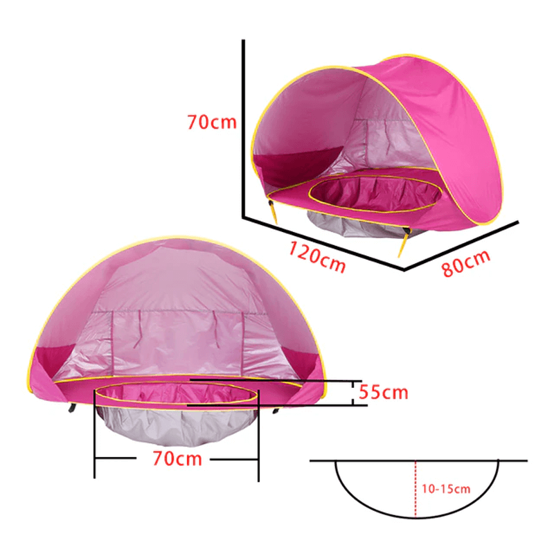 Pop-Up UV-tent met zwembad Strandtent Zonnetent
