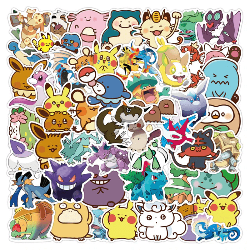 Set Poke Stickers - 50 unieke stickers voor verzamelaars en fans