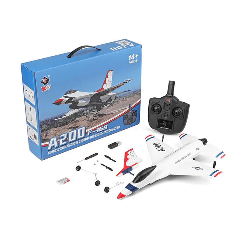 Op afstand bestuurbaar RC F16 schuimstraalvliegtuig - 2.4G, realistische propeller, zweeffunctie & groot bereik