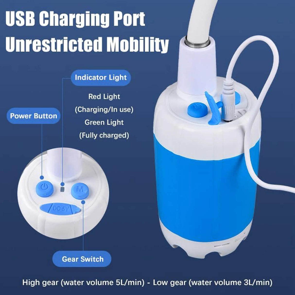 CampFlow - Draagbare douche met waterpomp