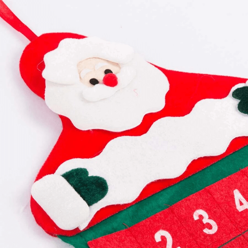 Stoffen Kerst Adventskalender Aftellen - Kerstman 24 Dagen
