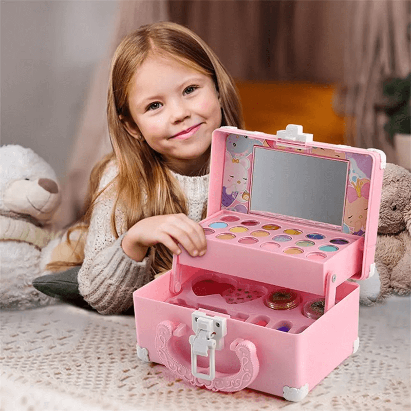 Make-up set in kleurrijk plastic | Wasbaar & Niet-giftig Make-up Speelgoed voor Kinderen - Fantasierijk Spelen & Perfect Cadeau voor Meisjes 3+