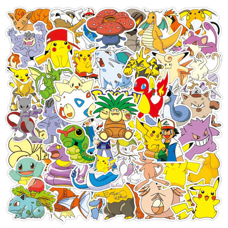 Set Poke Stickers - 50 unieke stickers voor verzamelaars en fans