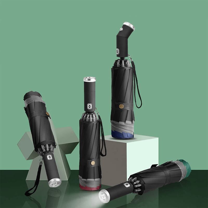 Opvouwbare paraplu met LED-zaklamp