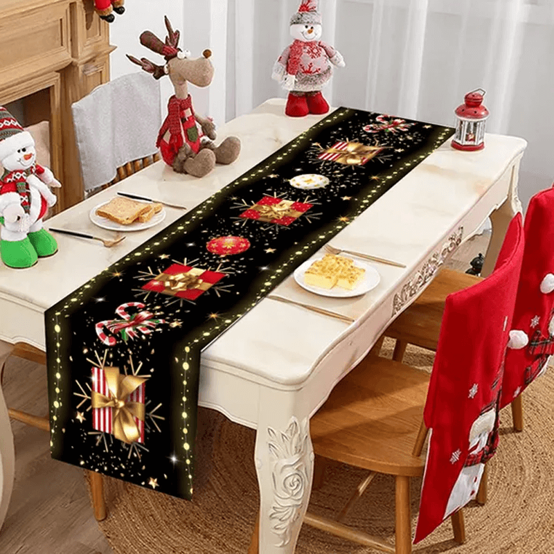 Stoffen kersttafelkleed voor eettafel 180x35cm - versier de eettafel in kerstsfeer