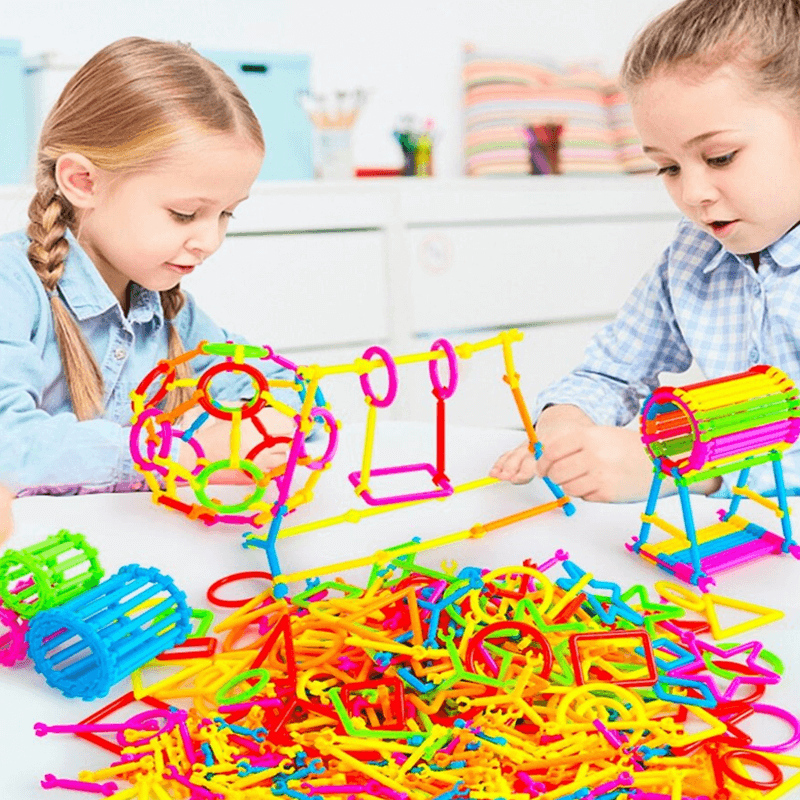280 stuks Slimme Puzzels - Bouwstenen voor Kinderen, 3D Puzzels en Educatieve Bouwset, Creatief Verbinden en Bouwpakket