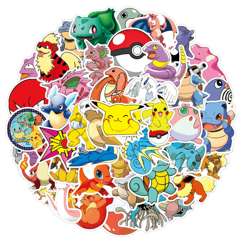 Set Poke Stickers - 50 unieke stickers voor verzamelaars en fans