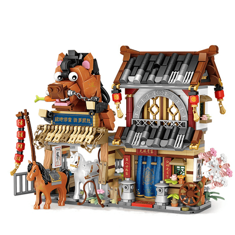 Japanse straat-mini-bouwstenen - doe-het-zelf model