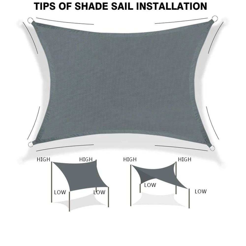 Rechthoekig waterdicht zonnezeil