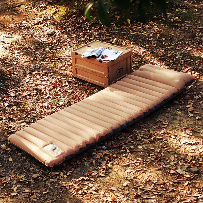 Luchtmatras met ingebouwde luchtpomp Voetpomp 10cm, 3,0-3,2 R-waarde Dubbele laag