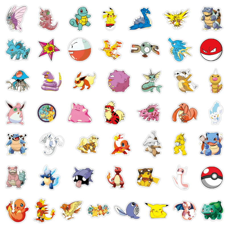 Set Poke Stickers - 50 unieke stickers voor verzamelaars en fans