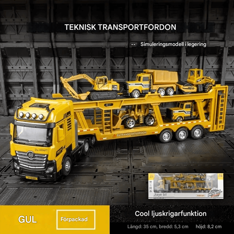 Simulatie dubbeldekker vrachtwagen met aanhanger