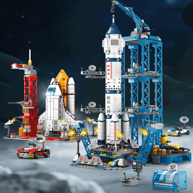 Raketbouwstenen - Creatief Bouwspeelgoed voor Kinderen, Ruimteraket Bouwsets en Doe-Het-Zelf Bouwstenen