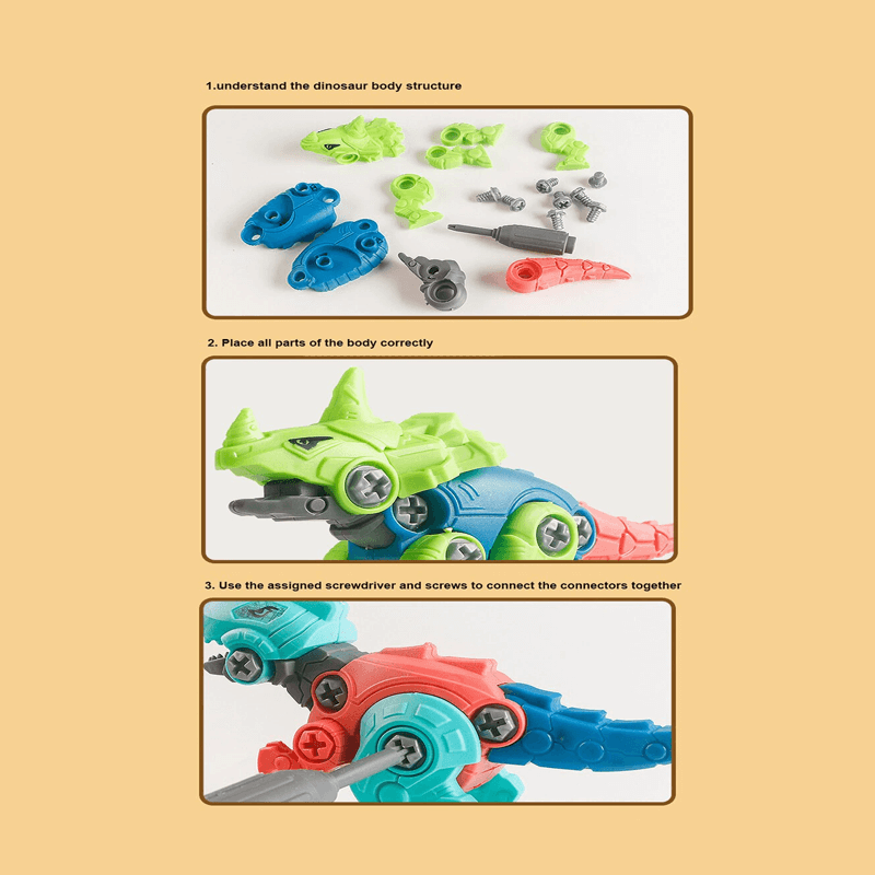 Dinosaurus Ei-set - Verrassingsei met bouwstenen, demonteer en zet je eigen dinosaurussen in elkaar, doe-het-zelf blindbox-speelgoed voor kinderen